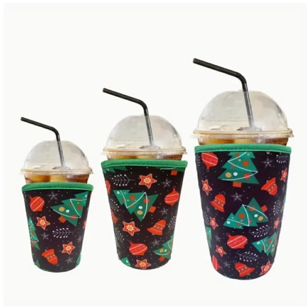 NEW! Trendy Set of THREE Neoprene Iced Coffee Sleeves Tall Grande Venti Starbuck